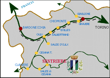 Skijanje Italija Sestriere karta dolaska
